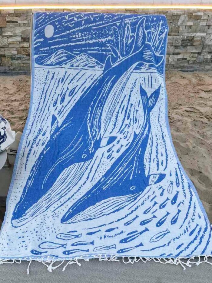 Oboustranná osuška peshtemal Whale Song
